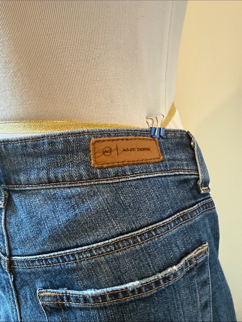 Ag Adriano Goldschmied Indigo Blue Straight-Leg Jeans Sandra low rise - Picture 5 of 6